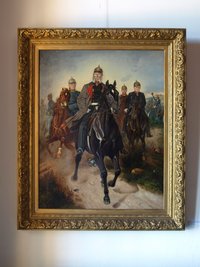 Ausritt Wilhelms I. mit Bismarck und Moltke nach der gewonnenen Schlacht von Königgrätz, nach einem 1876 entstandenen Gemälde von Wilhelm Camphausen
