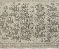 CONTRAFACTUER der Hispanischen und Englischen Armada, wie sie uf dem Britannischen Meer einander angetroffen. Ano 1588. j. Augustj.
